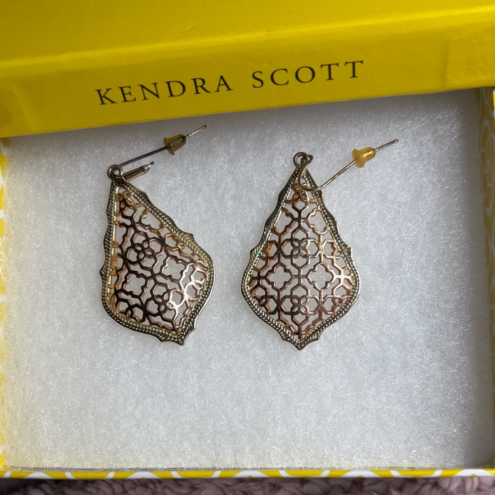 Kendra Scott Gold and Silver Filigree Earrings